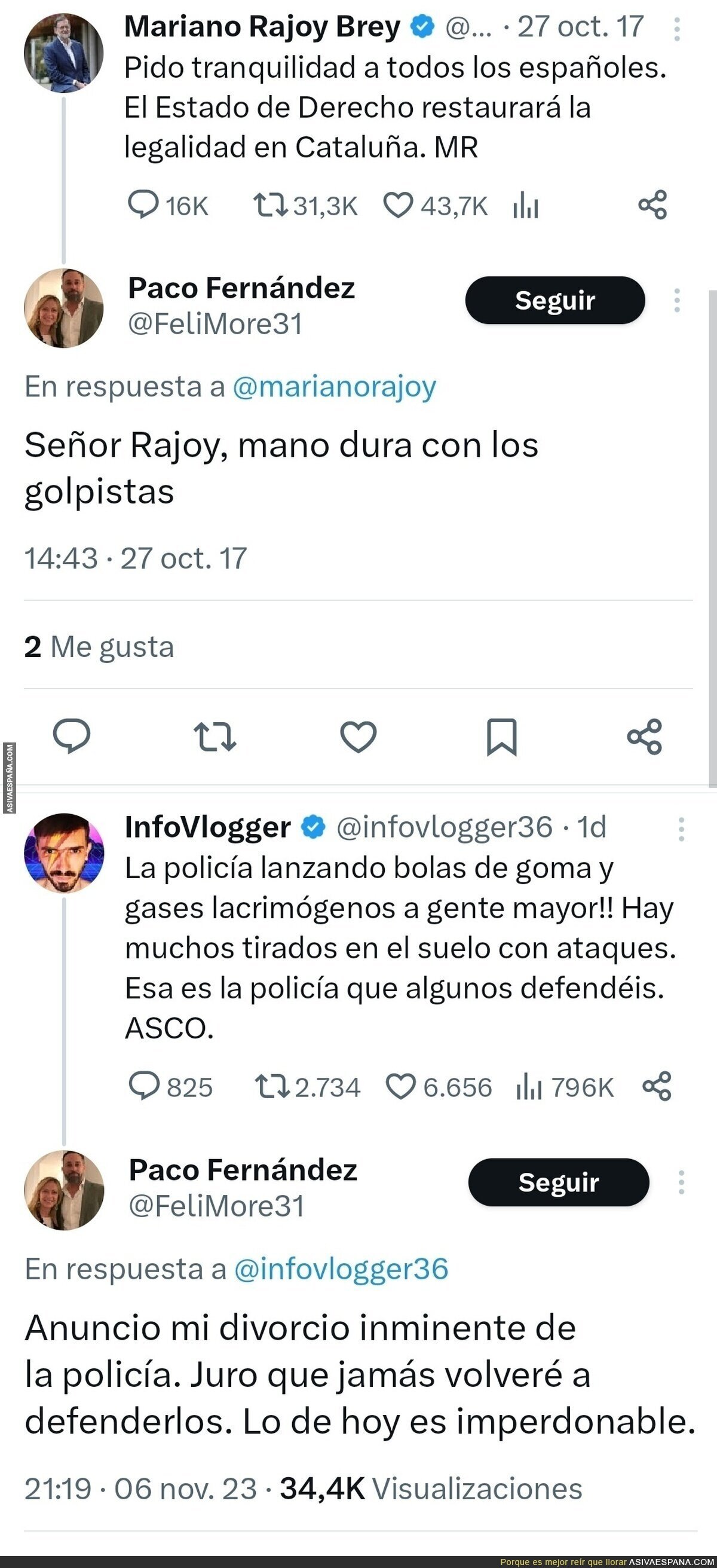 Paco Fernández se siente traicionado por la Policía