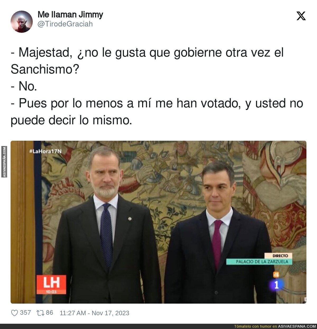 Pedro Sánchez aventaja al Rey