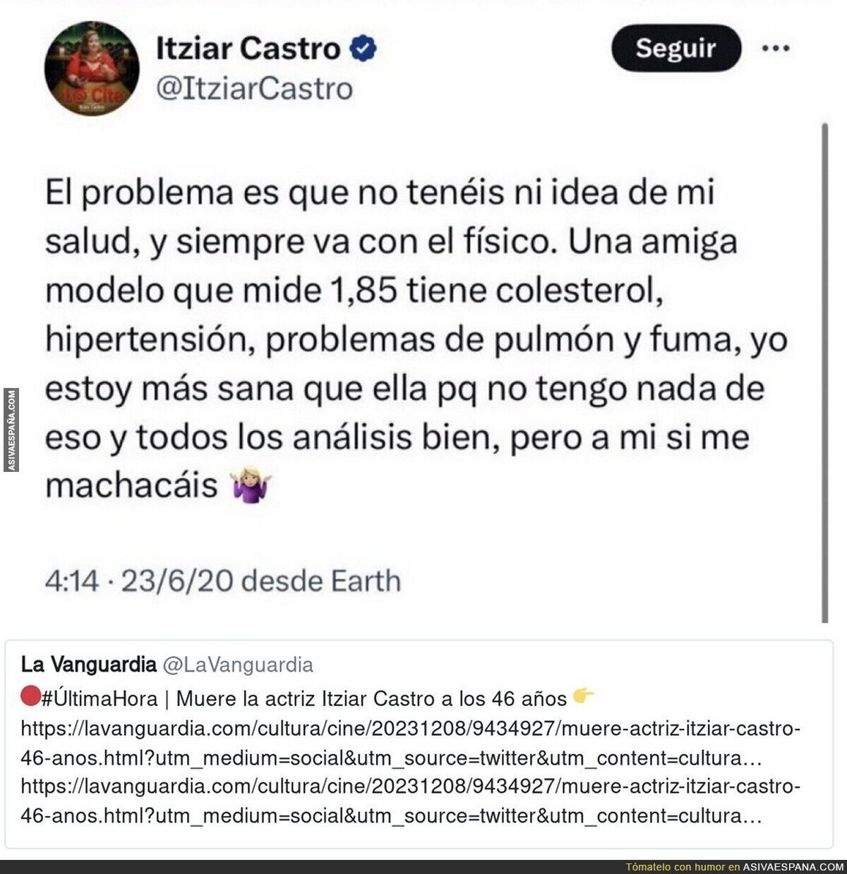 Que descanse en paz Itziar Castro