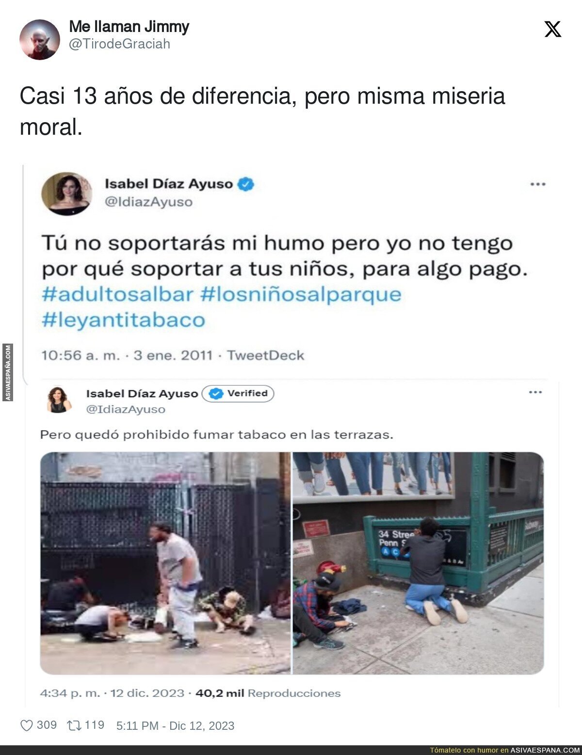 Isabel Díaz Ayuso no tiene moral alguna