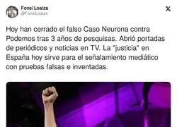 Se confirma la persecución contra Podemos tras archivarse el Caso Neurona