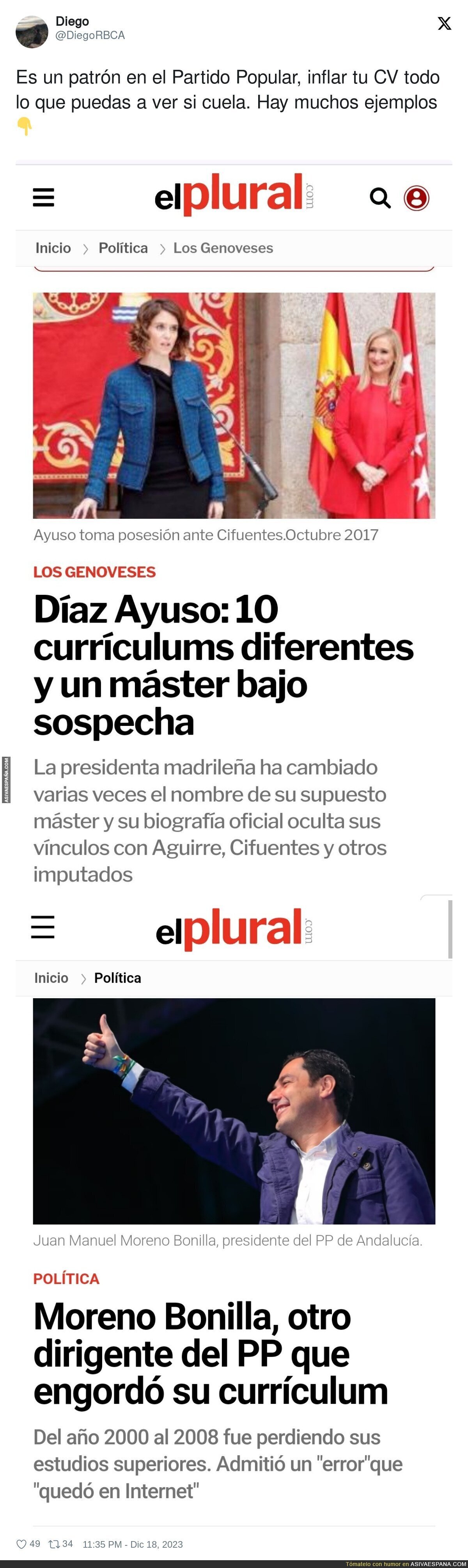 Así funciona el PP con el curriculum