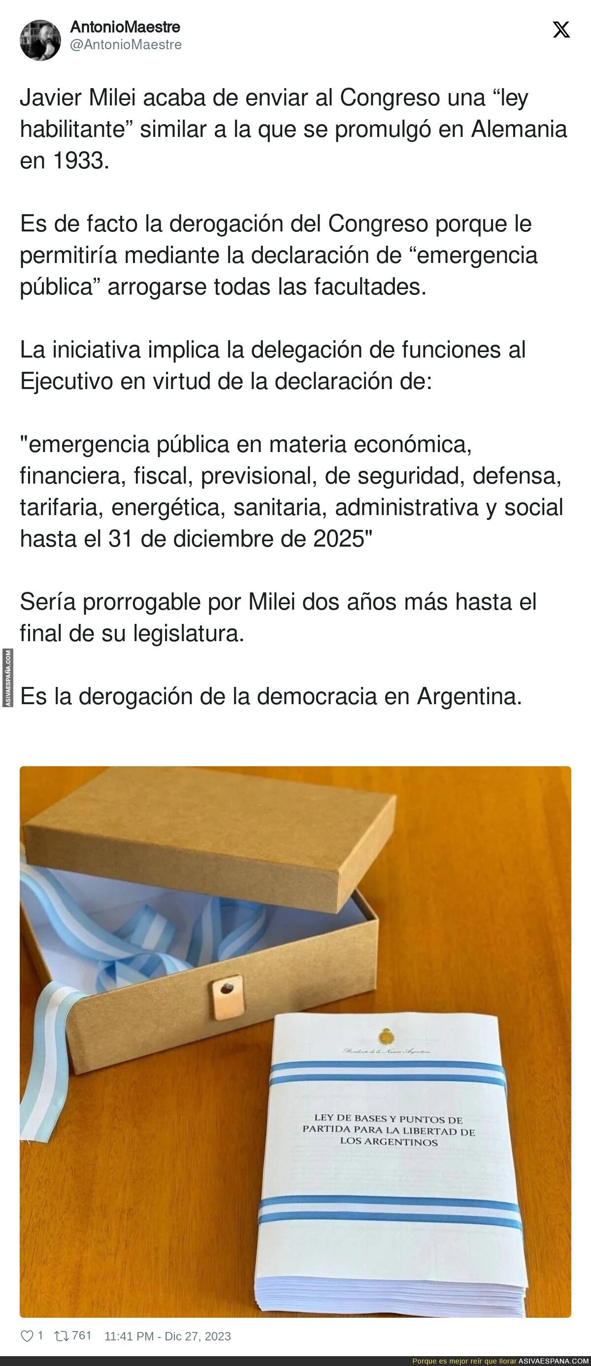 La fina línea entre la Argentina de Milei y tiempos oscuros en Europa