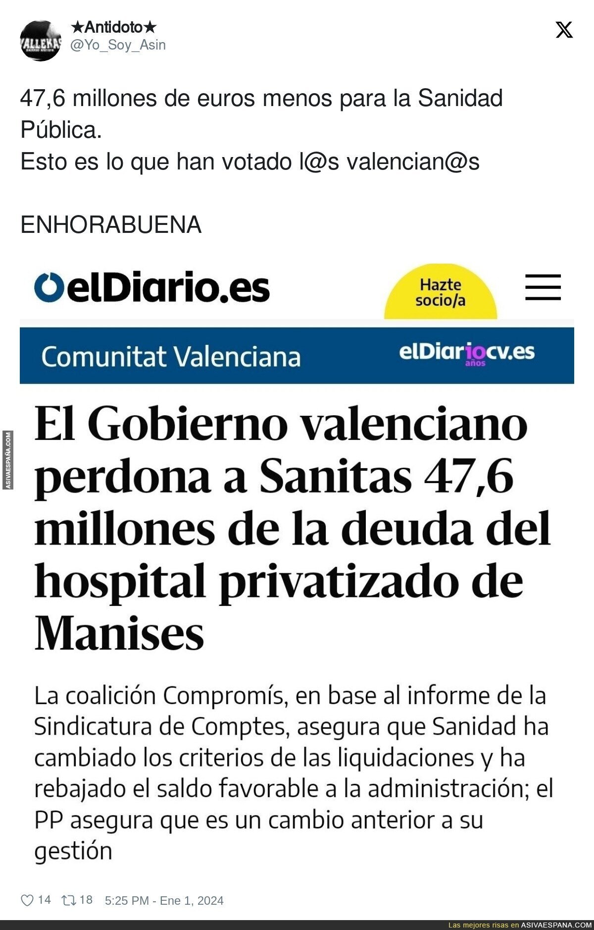 Así se beneficia la sanidad privada de la derecha en Valencia