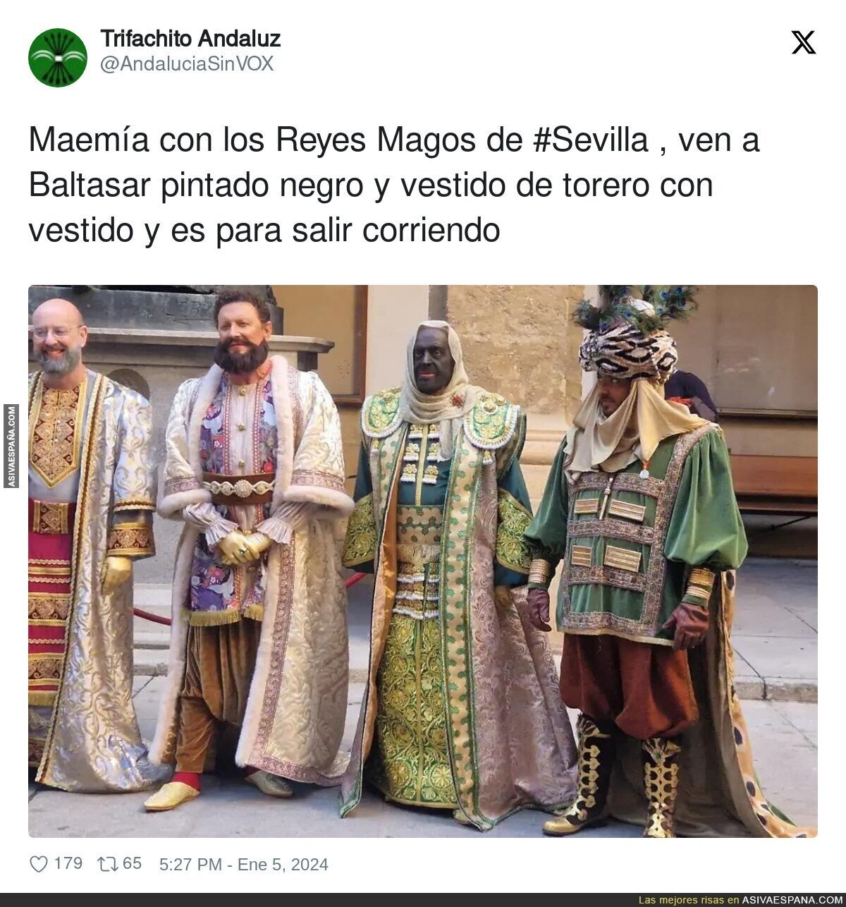 Tremendo lo del Rey Baltasar en Sevilla