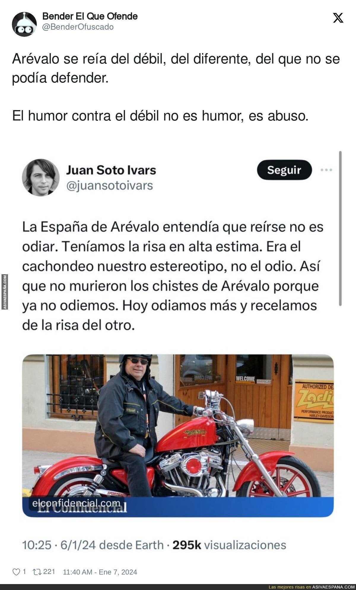 El polémico 'humor' de Arévalo