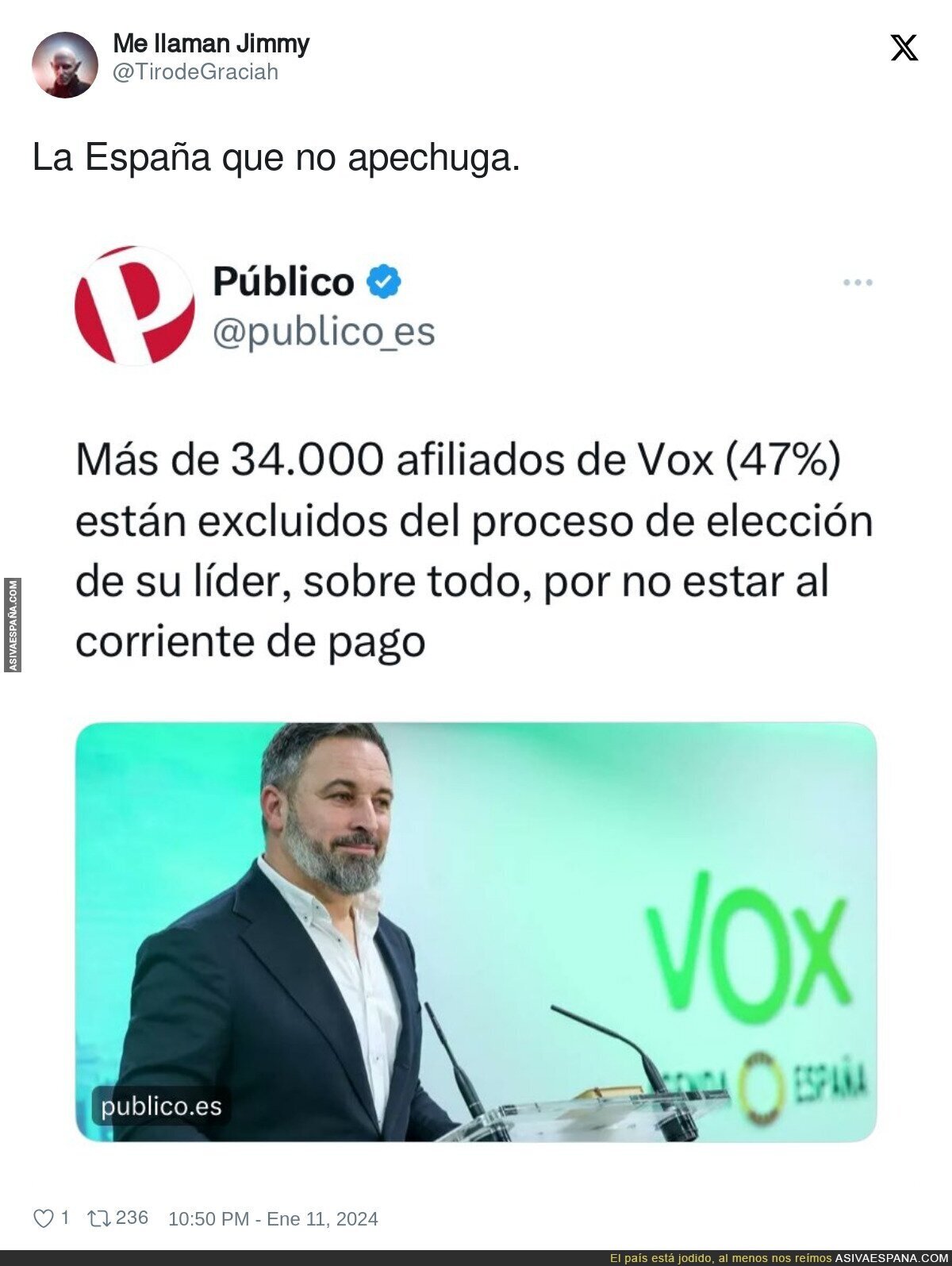 A los afiliados de VOX no les gusta pagar