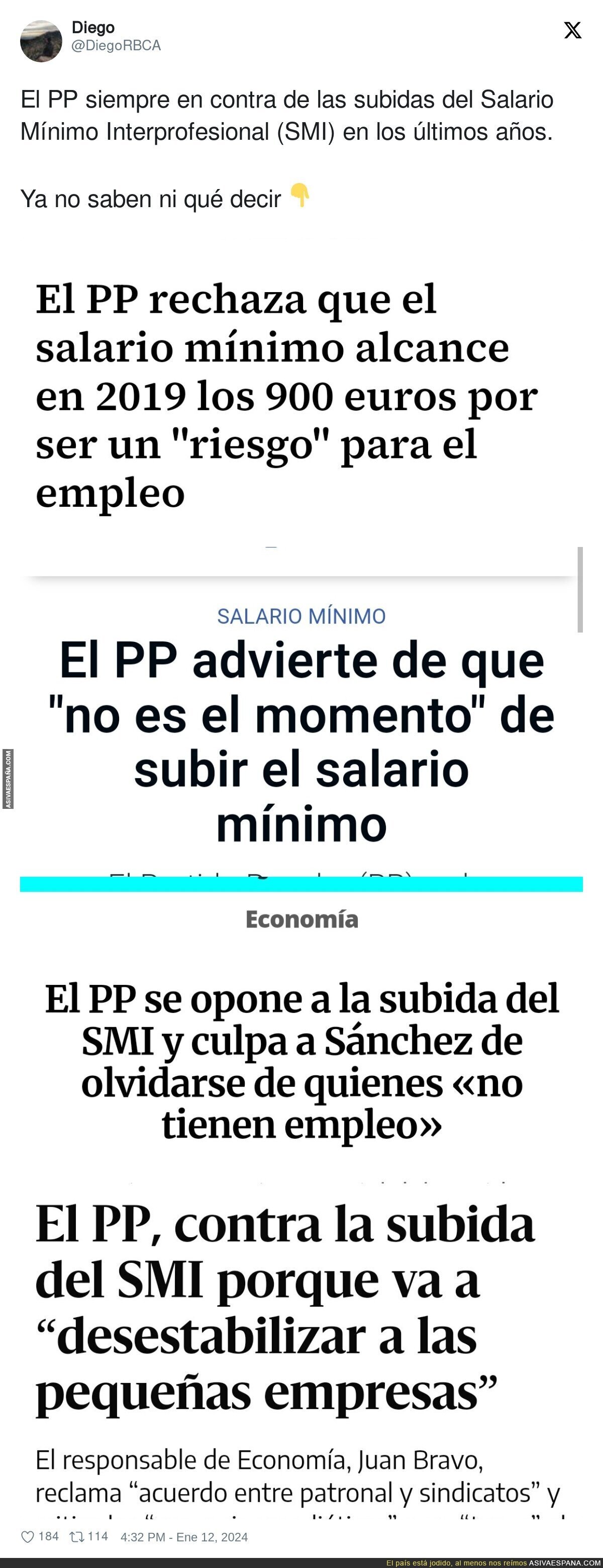 El PP no quiere que la gente humilde cobre más