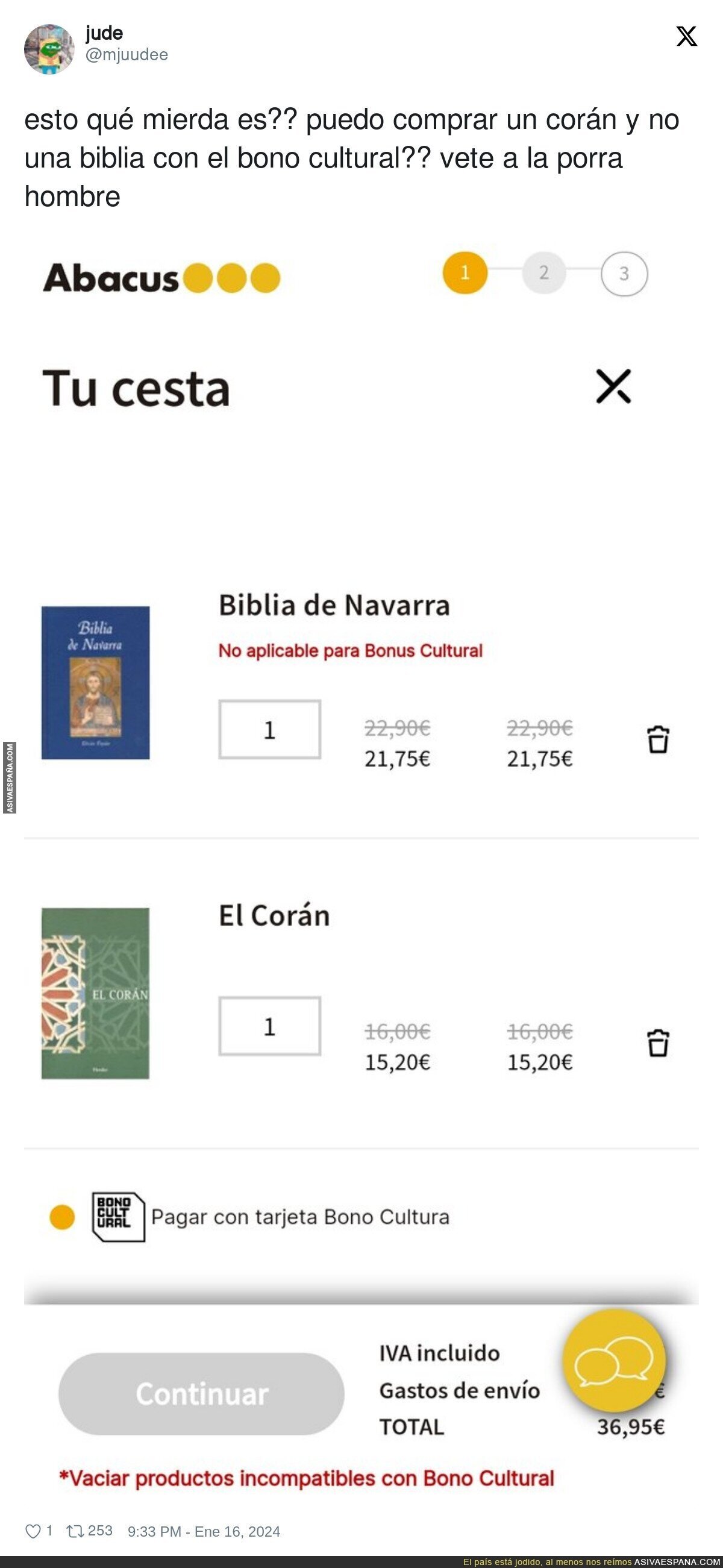 El bono cultural para comprar libros sagrados