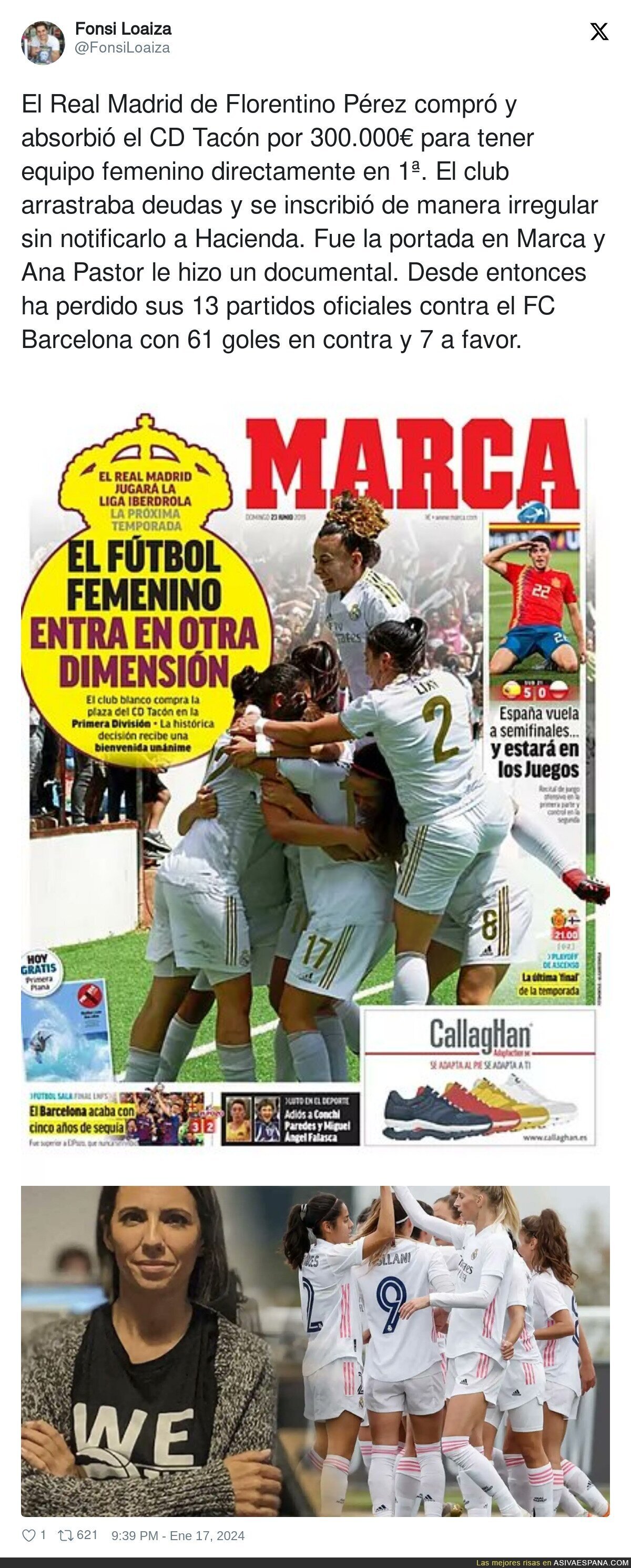 El poco interés del Real Madrid femenino