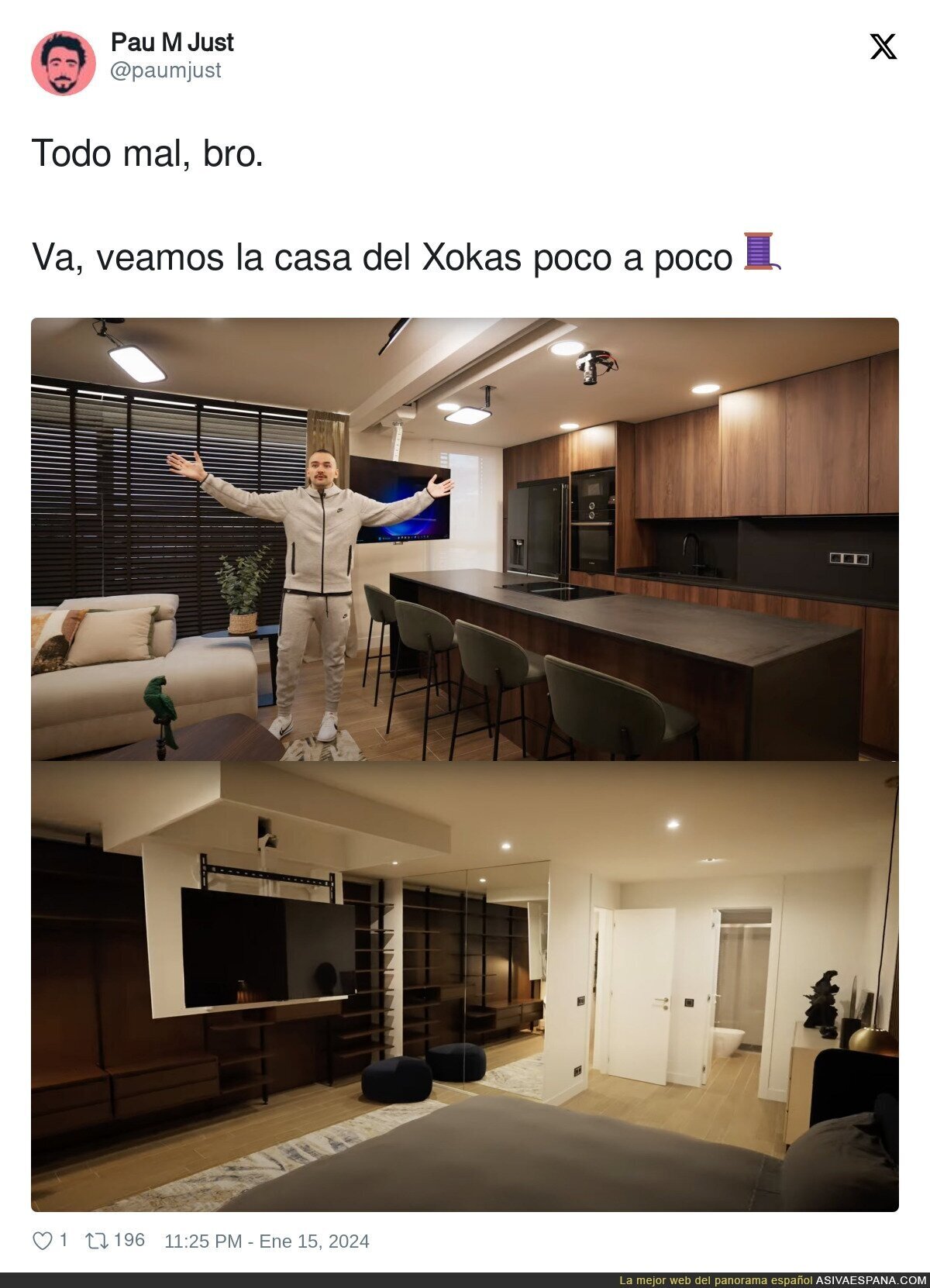 Todo mal, bro.

Va, veamos la casa del Xokas poco a poco ?, por @paumjust