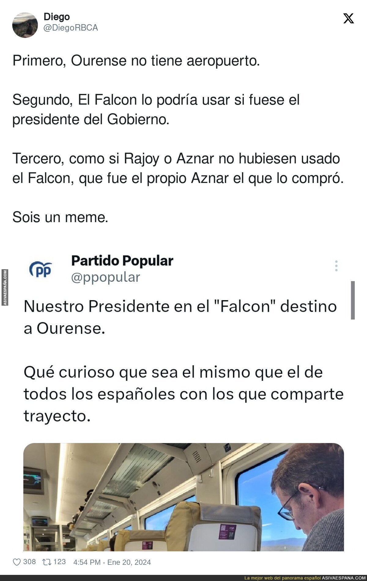 Feijóo no usa el Falco porque no quiere