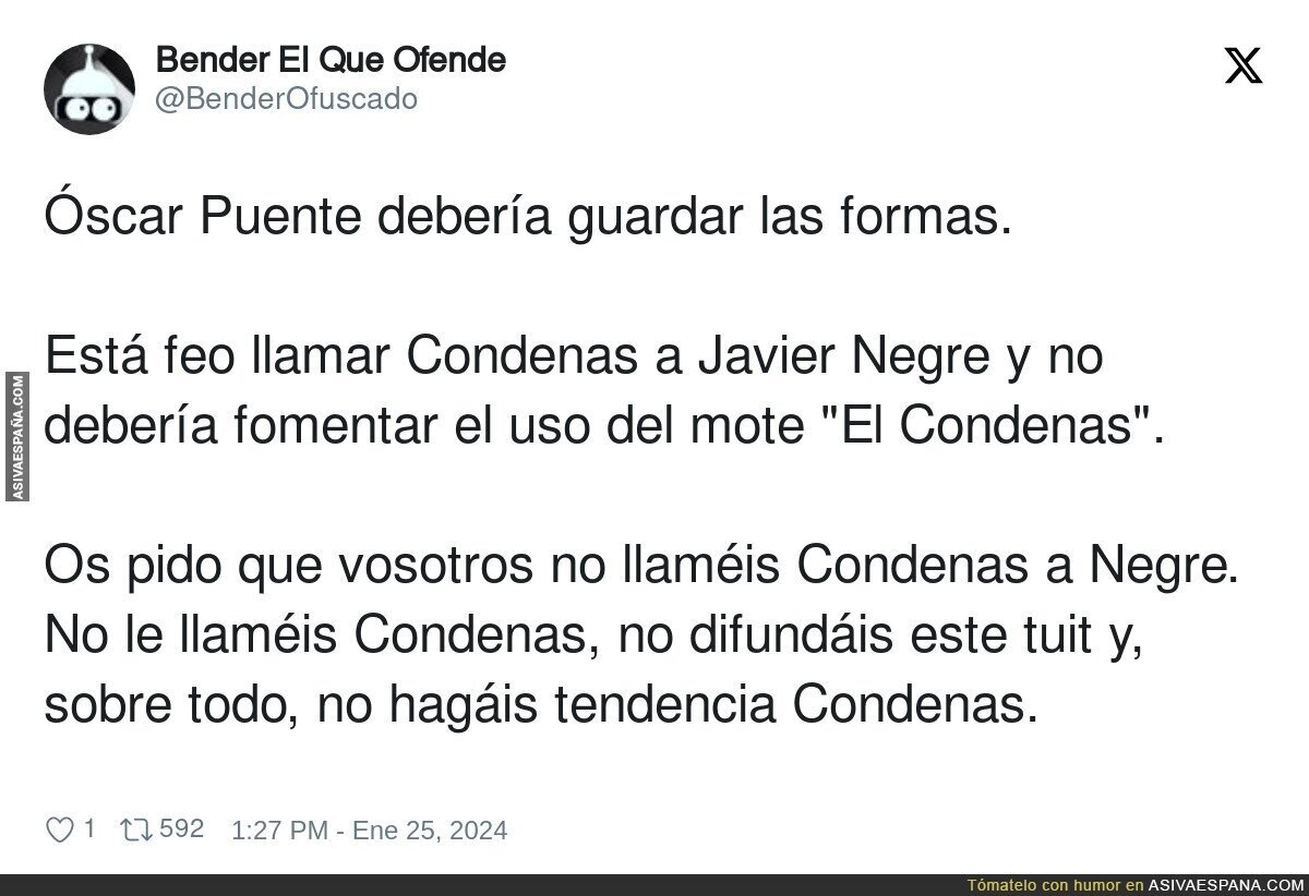 Hay que llamar a El Condenas correctamente