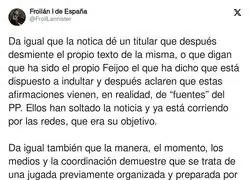 Feij&oacute;o y el indulto a Puigdemont