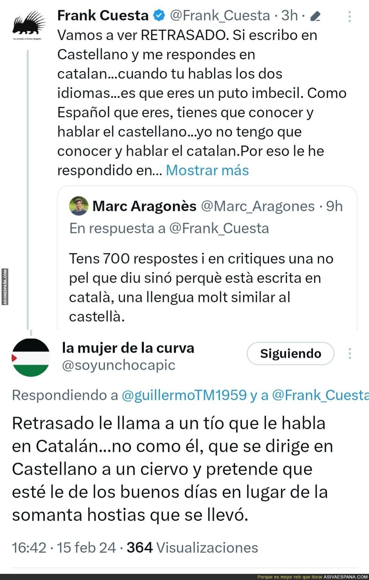 Gran respuesta a Frank Cuesta