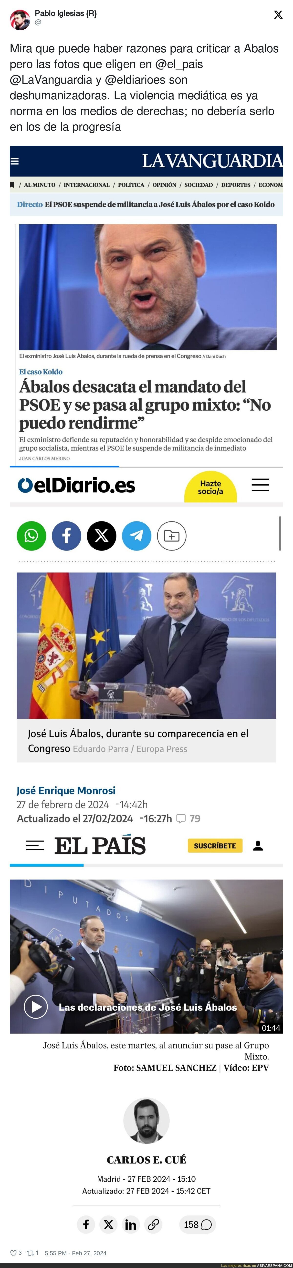 Pablo Iglesias demuestra como funciona la prensa española