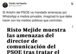 Las malas formas del PSOE por privado