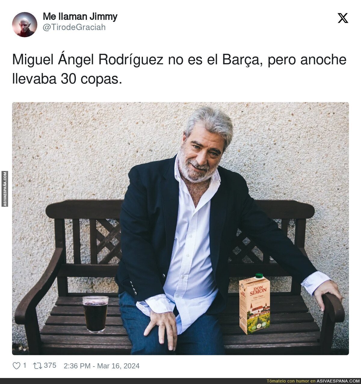 Miguel Ángel Rodríguez va pasado de copas