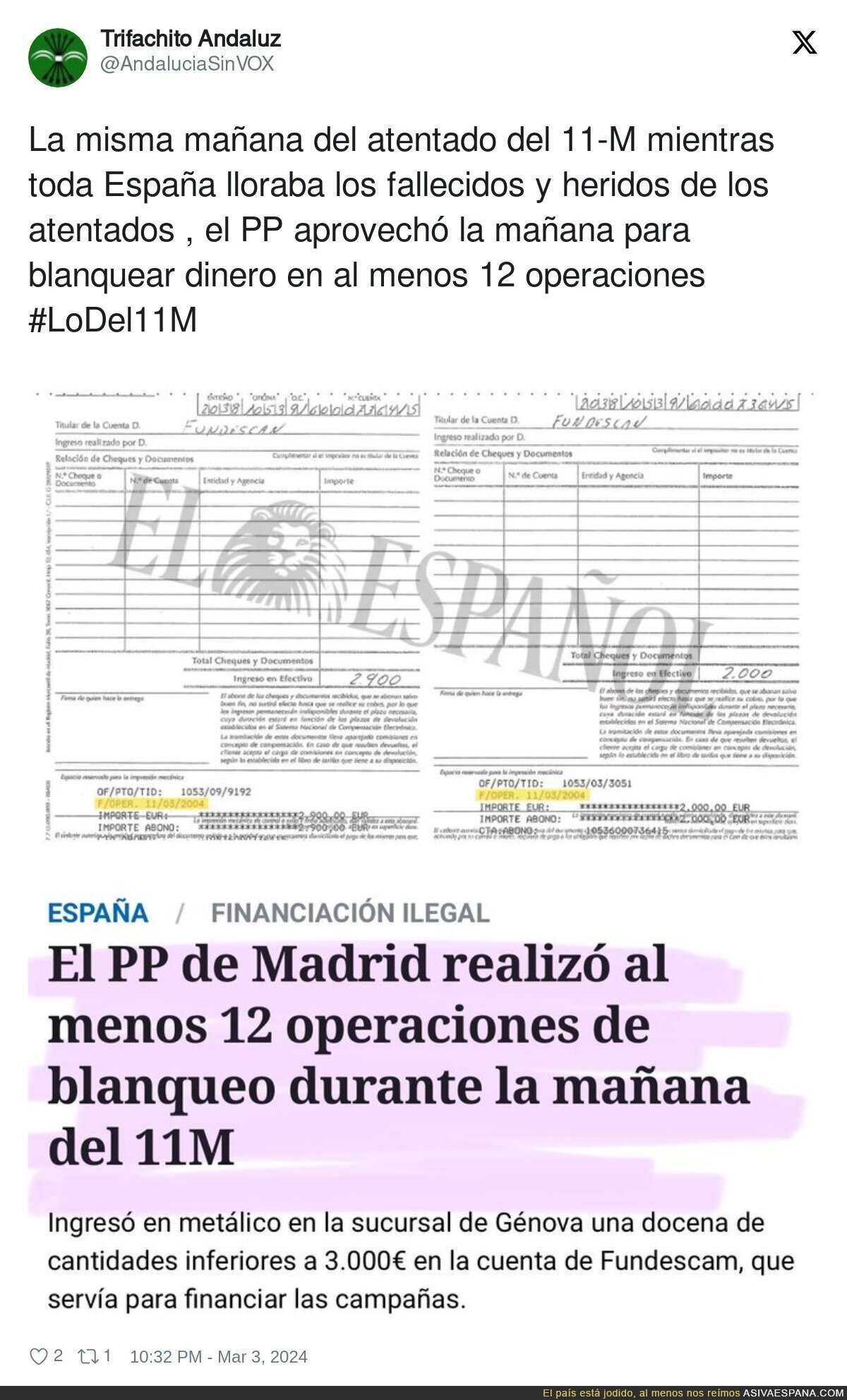 Nunca hay que olvidar esto del PP el 11M