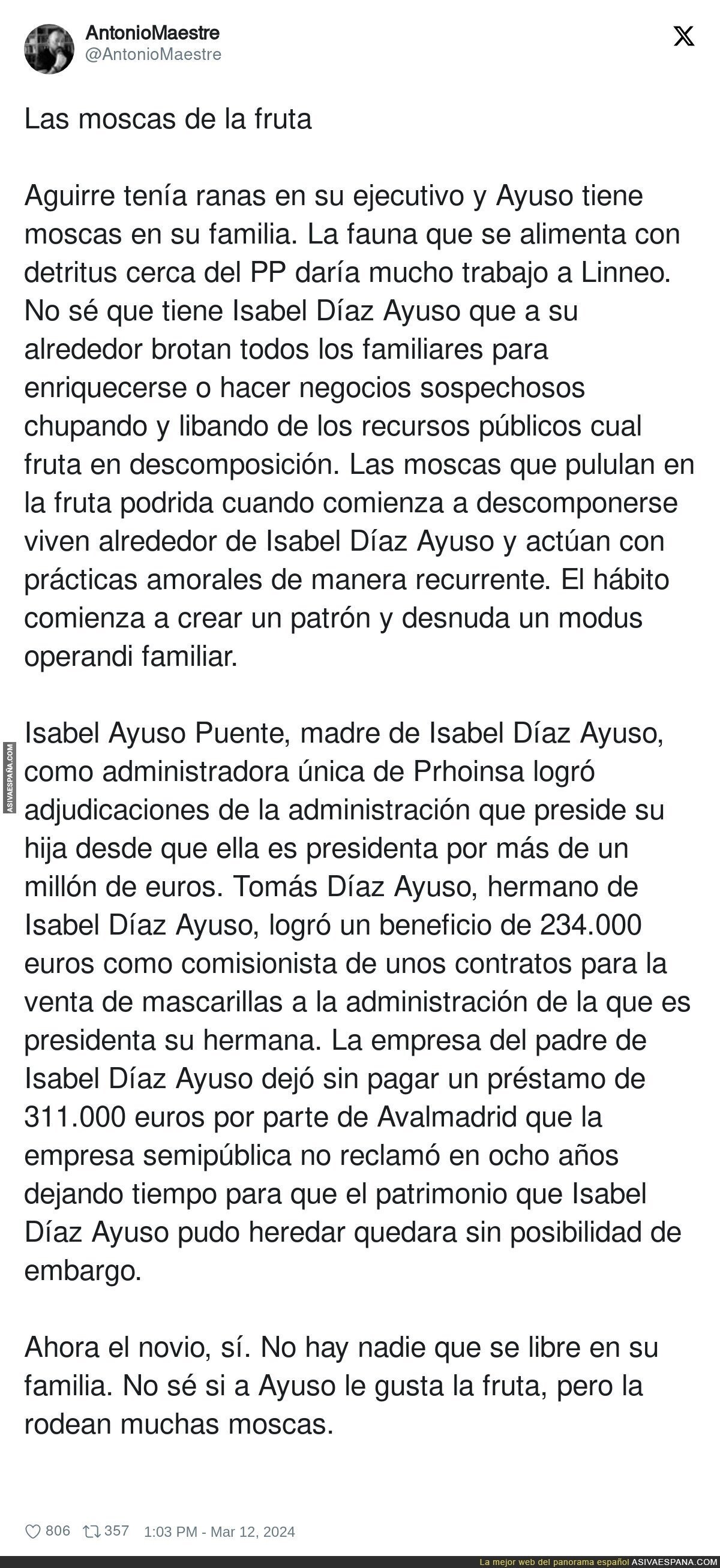 Todo huele mal con Isabel Díaz Ayuso