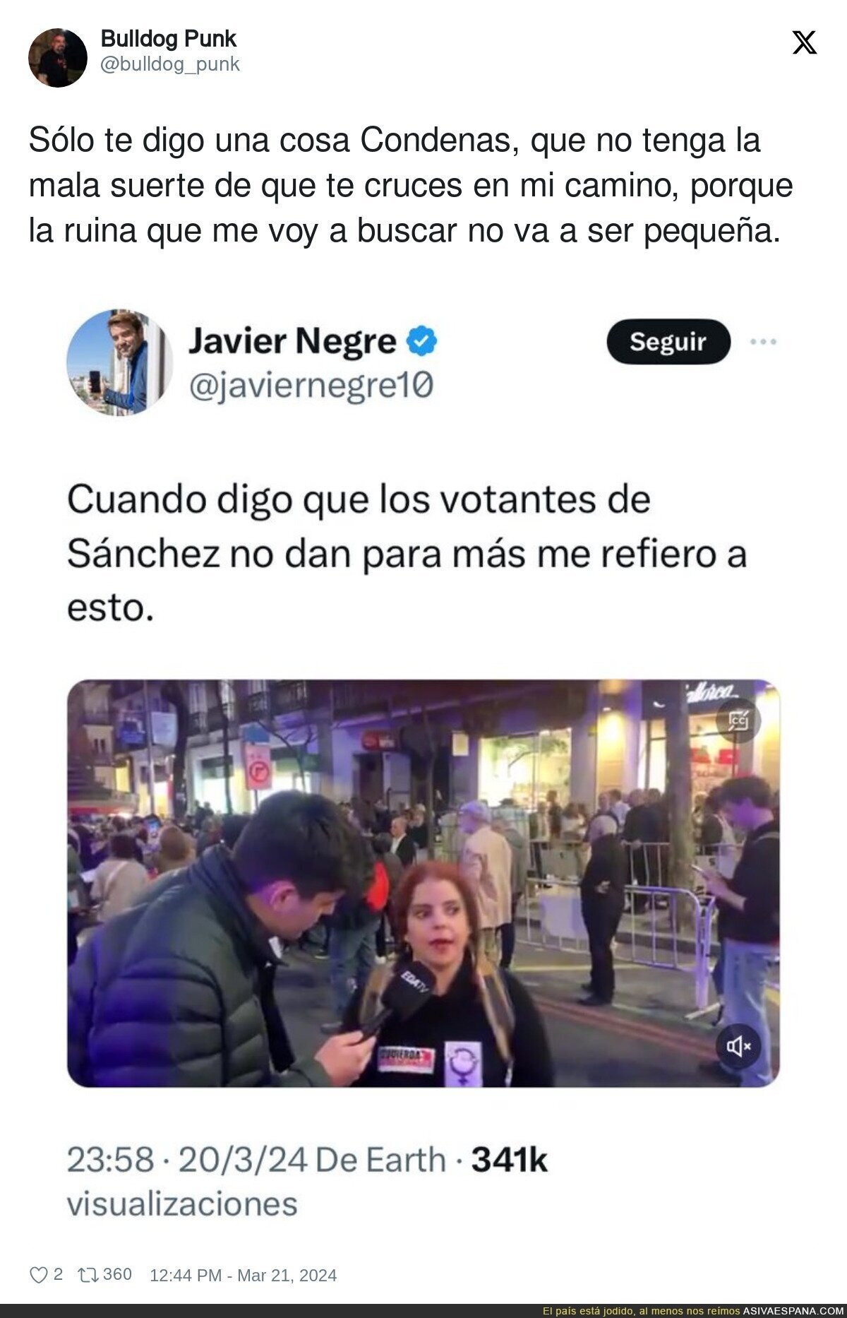 Javier Negre se gana de enemigo a toda España tras esta deleznable entrevista