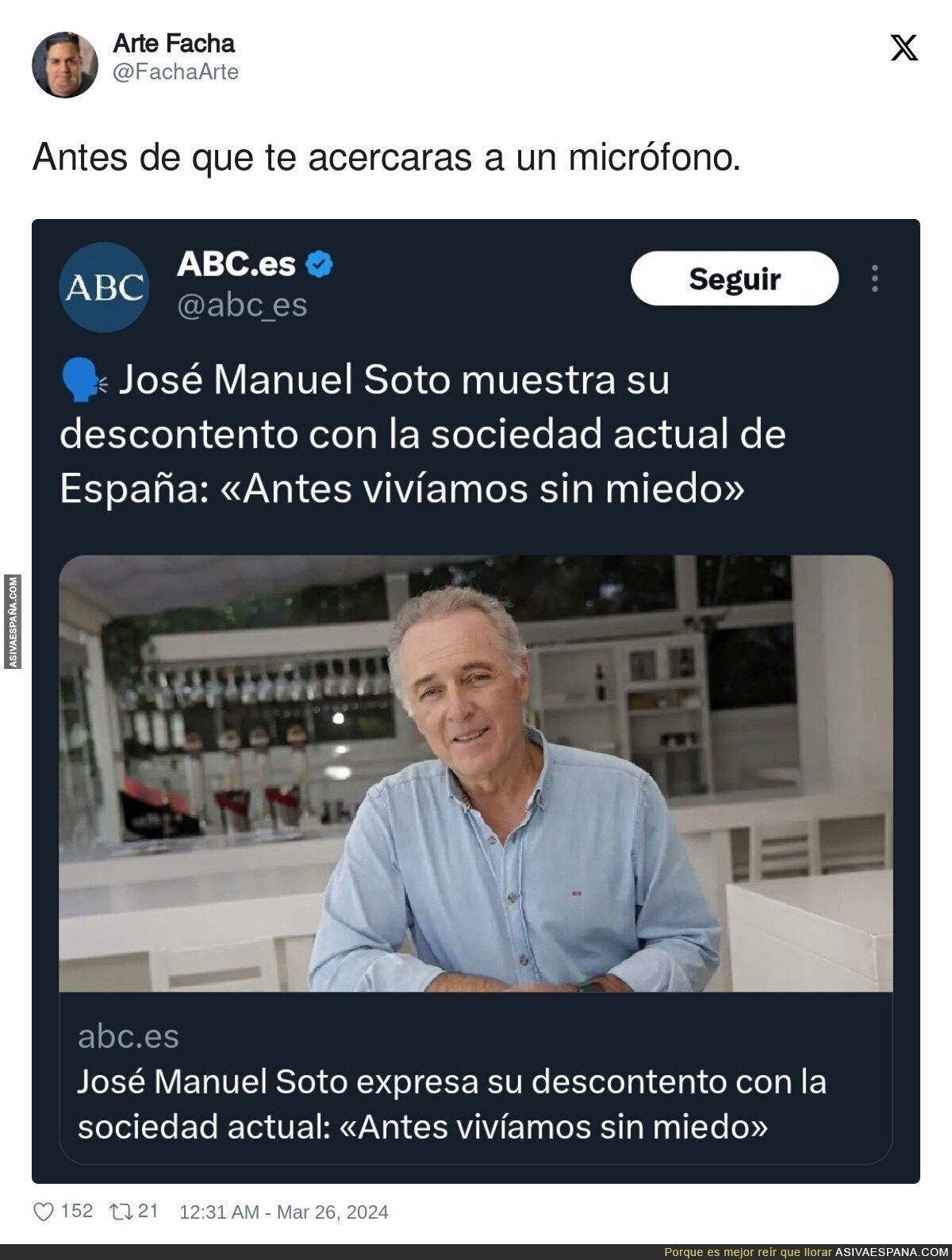 José Manuel Soto es un peligro