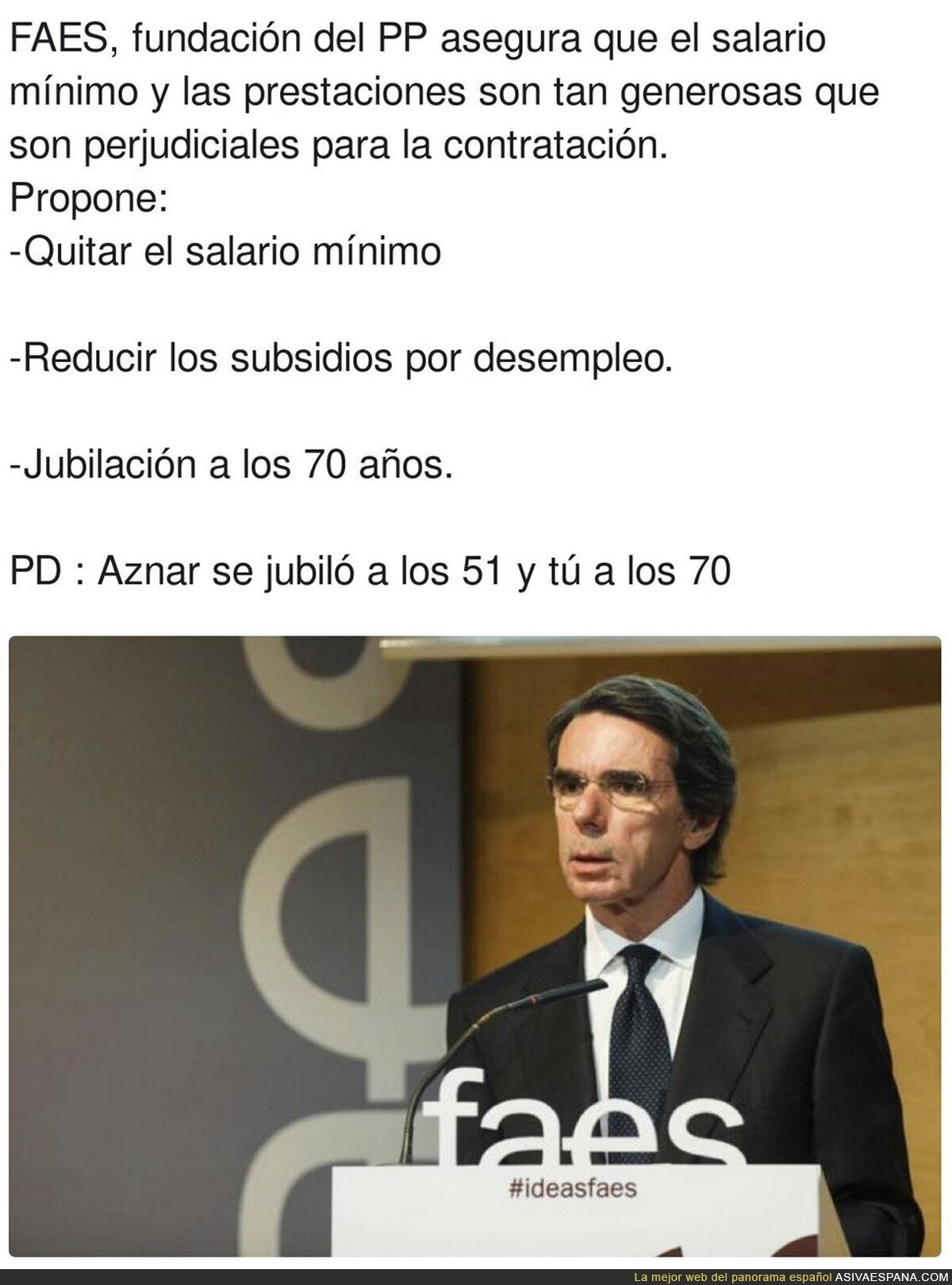 El futuro que quiere Aznar para ti