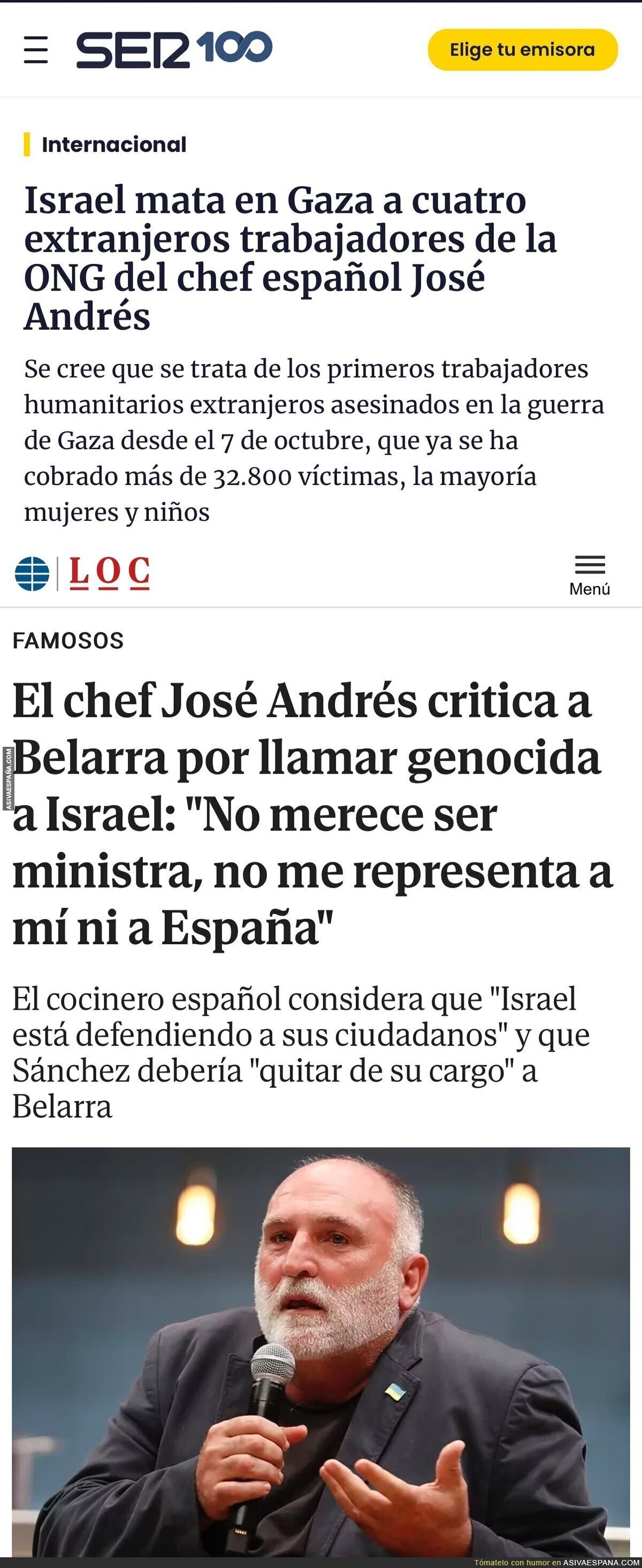 José Andrés se lleva un revés muy duro en Gaza