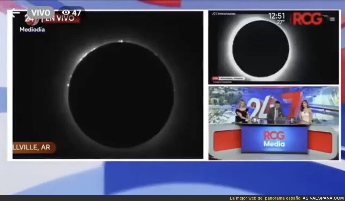 Surrealista lo que ha pasado en directo en la televisión mexicana durante el eclipse solar
