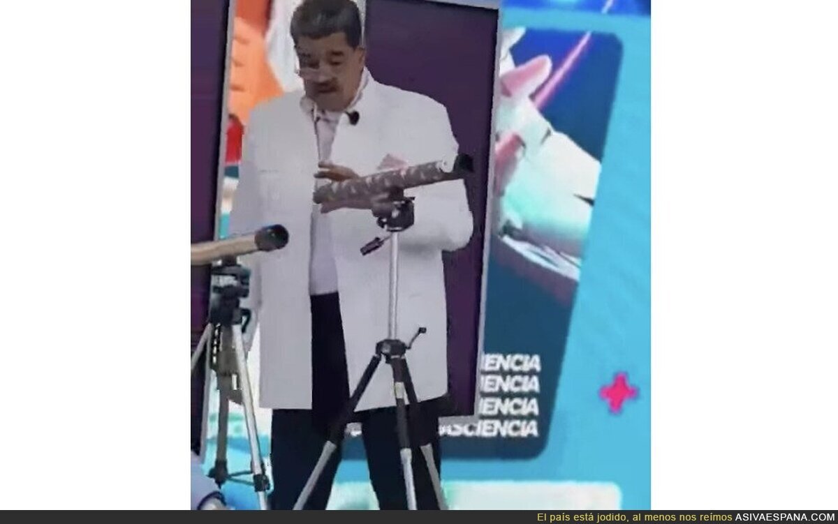 Maduro descubre el telescopio en directo por unos jóvenes científicos