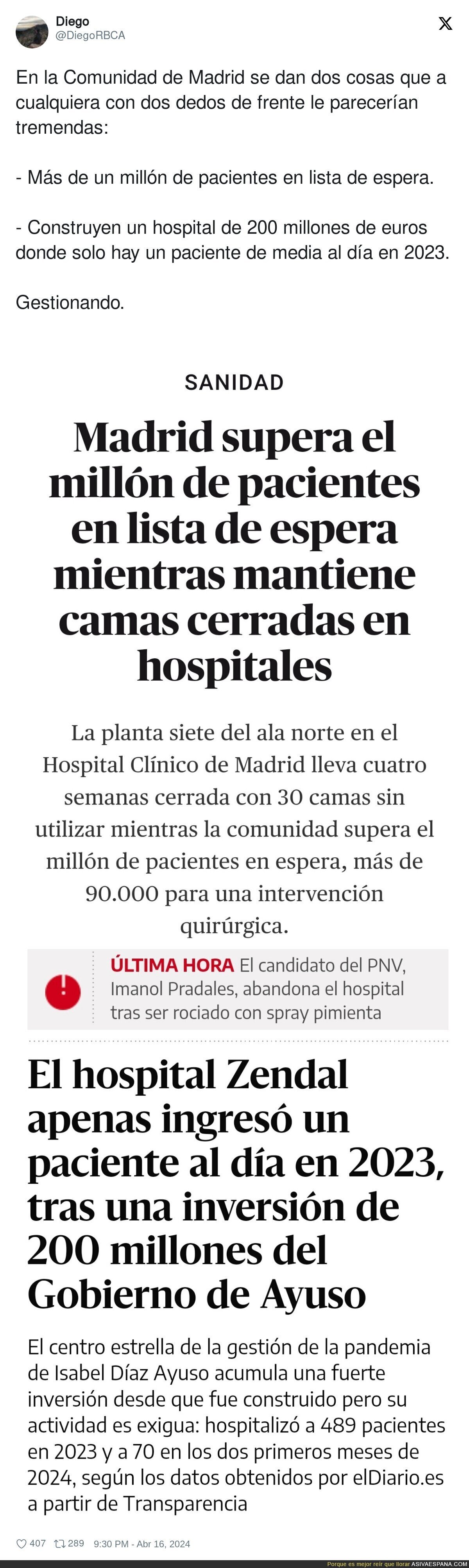 ¿Alguien entiende esta gestión en la sanidad de Madrid?