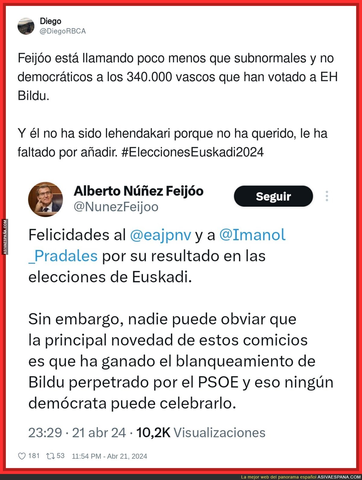 Feijóo no está contento con nada