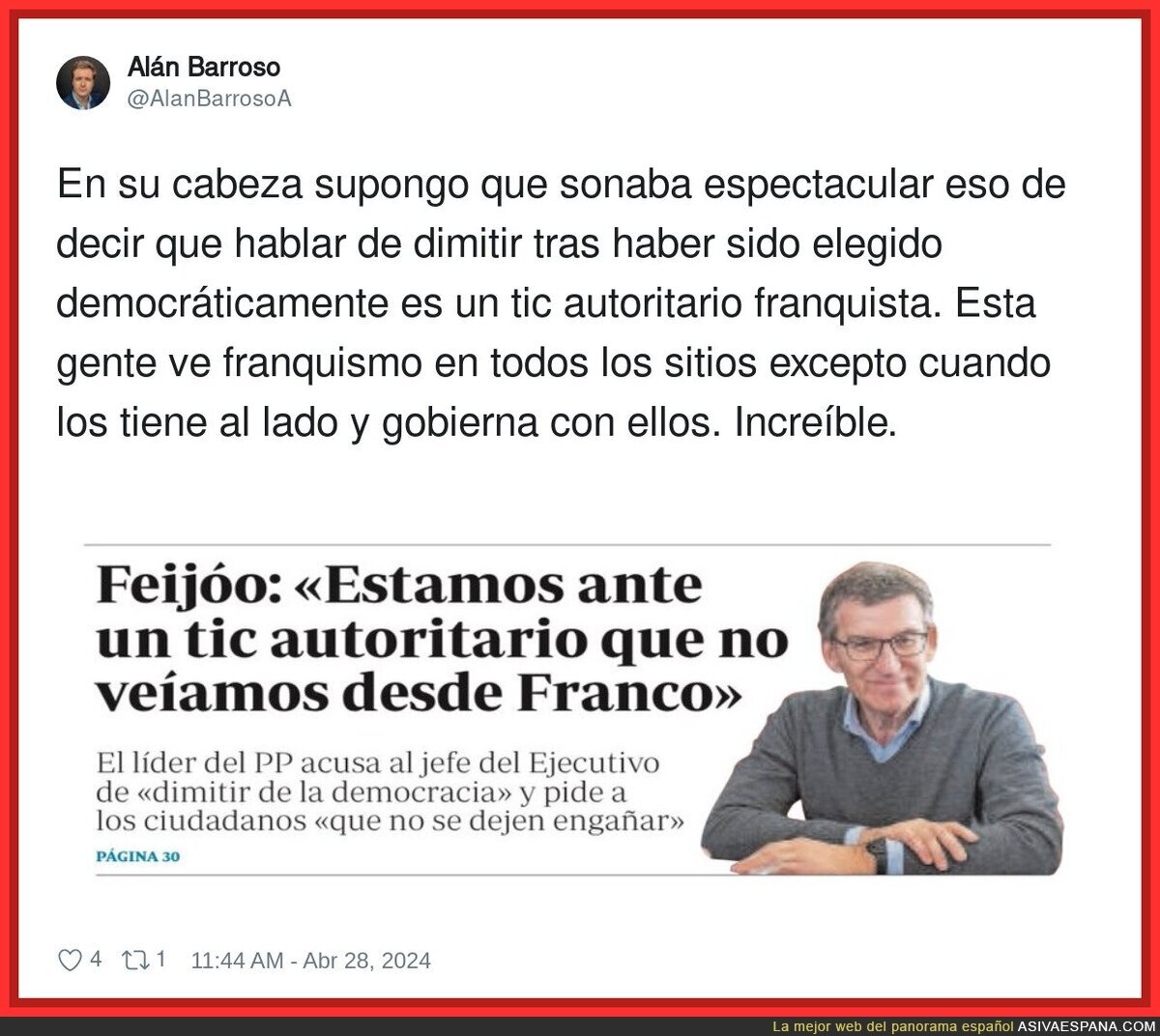 Es para hacérselo mirar lo de Feijóo