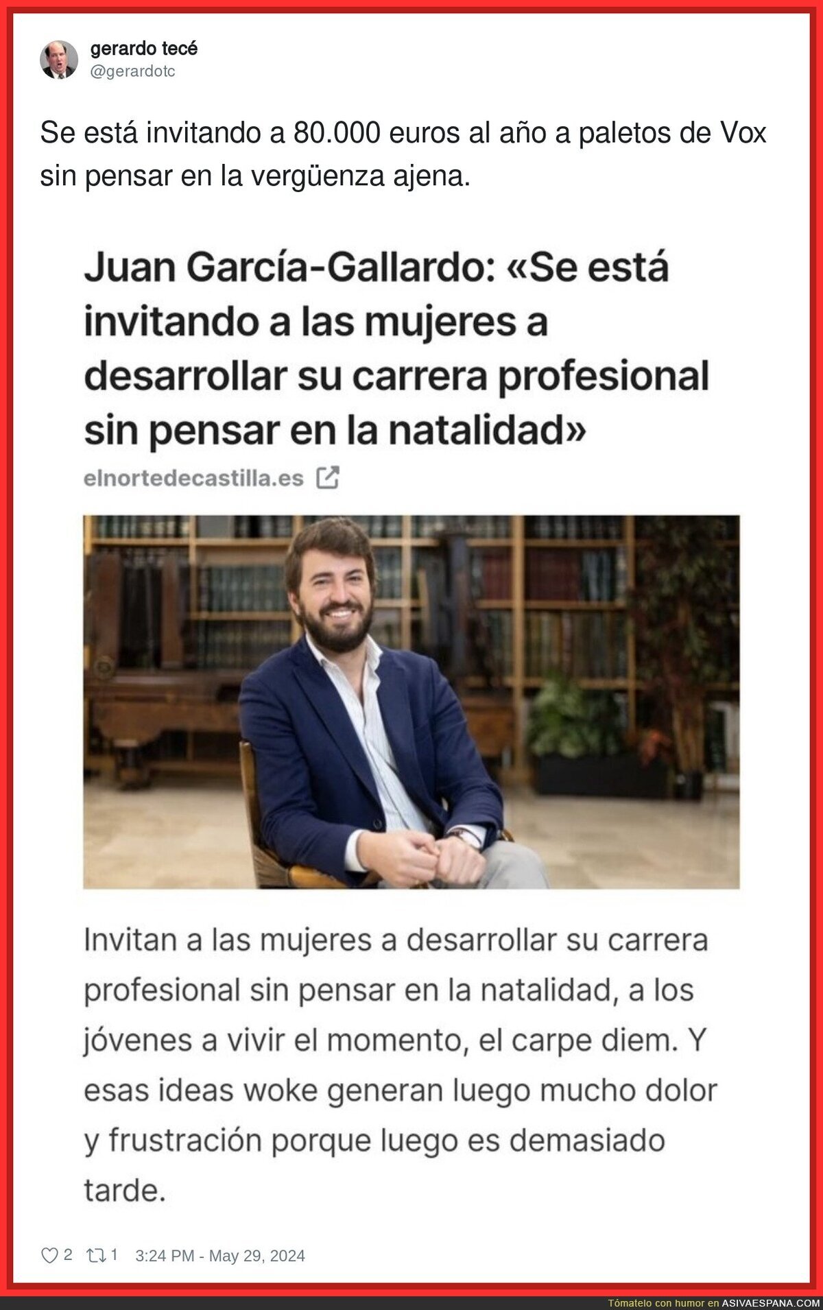 Juan García-Gallardo da vergüenza ajena con estas declaraciones sobre las mujeres y su futuro