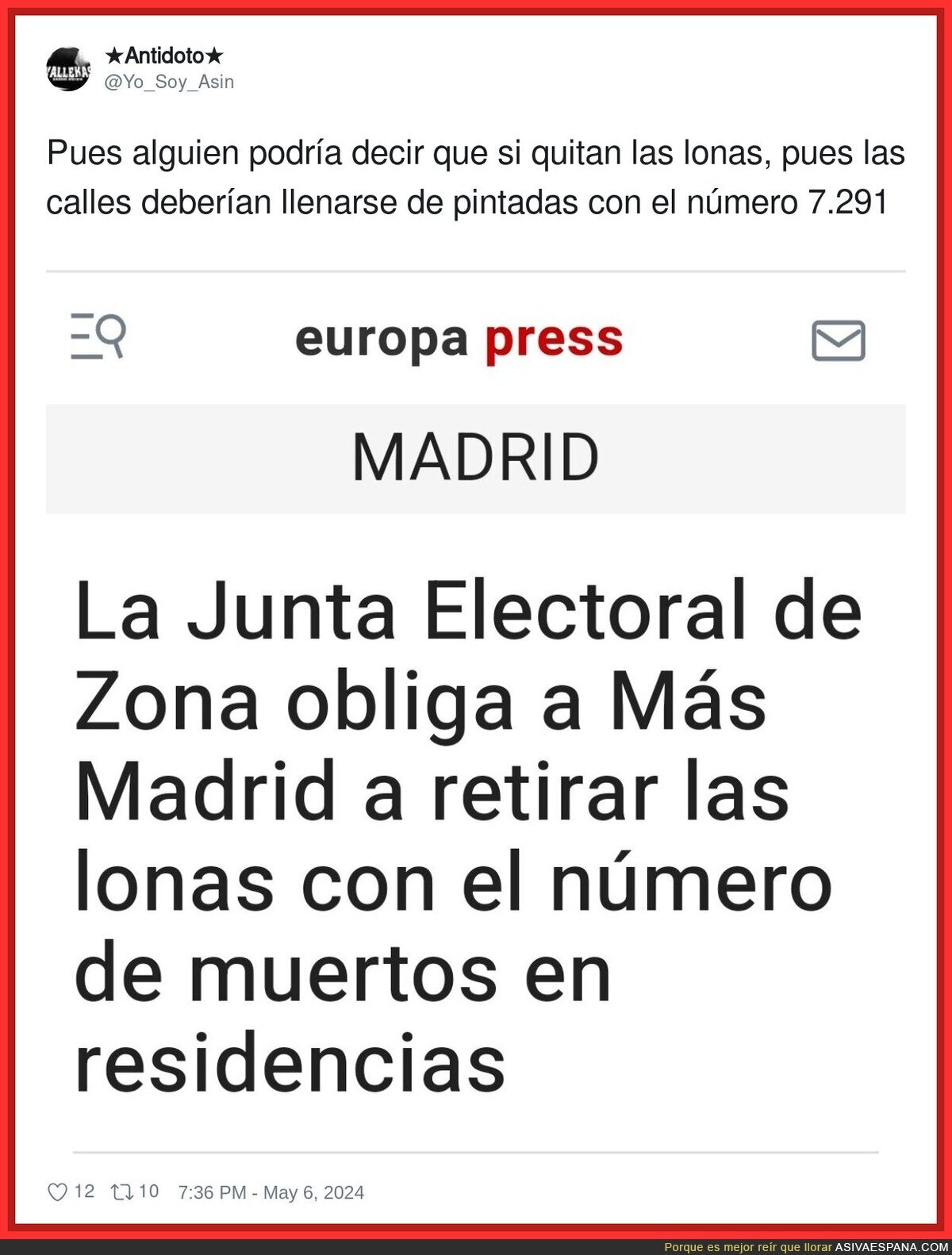El número prohibido en Madrid