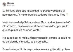 La Sanidad pública no se debe vender