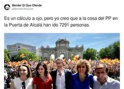 El número de asistentes a las manifestaciones del PP