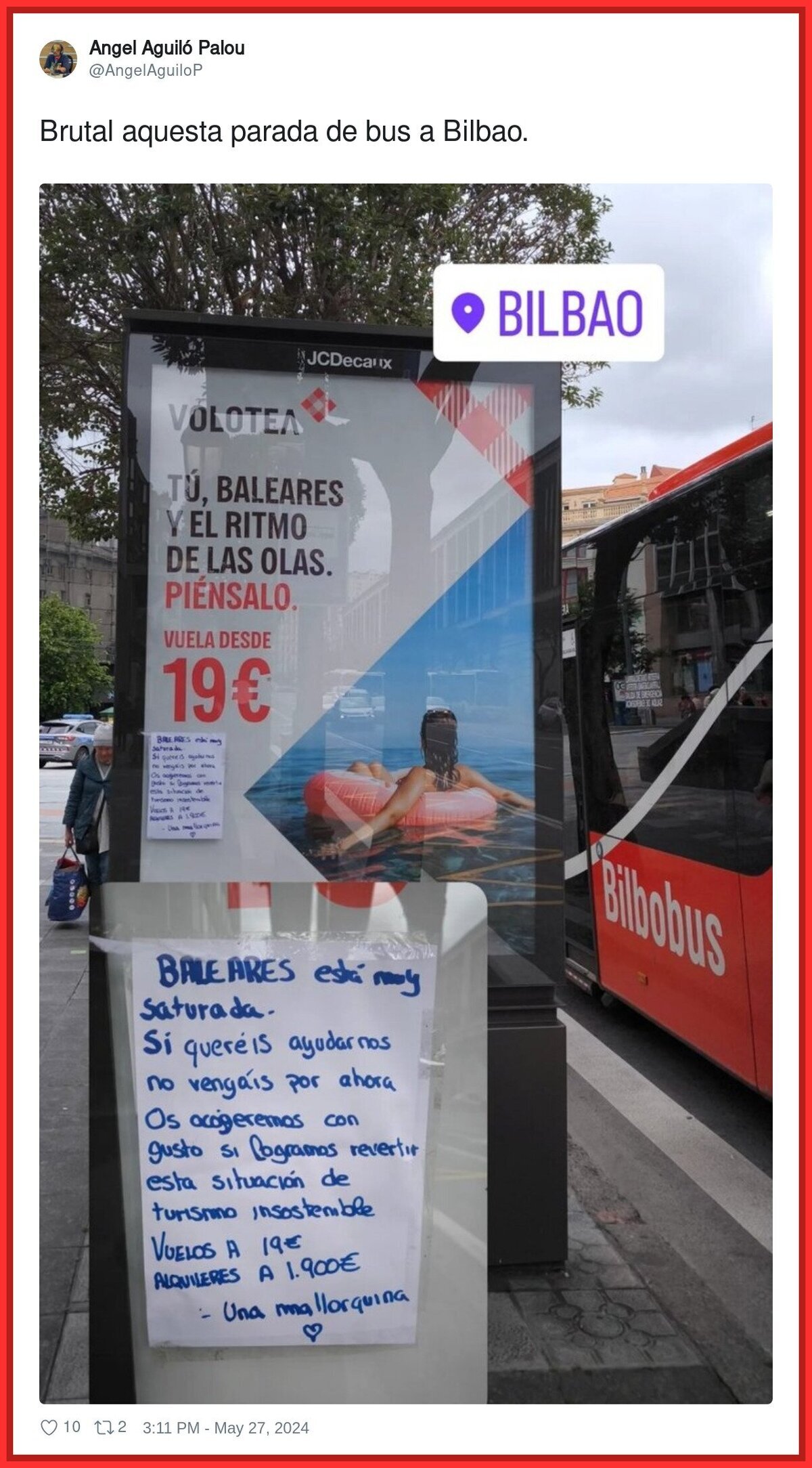 La brutal respuesta de una vecina de Baleares a esta publicidad sobre vuelos a 19€