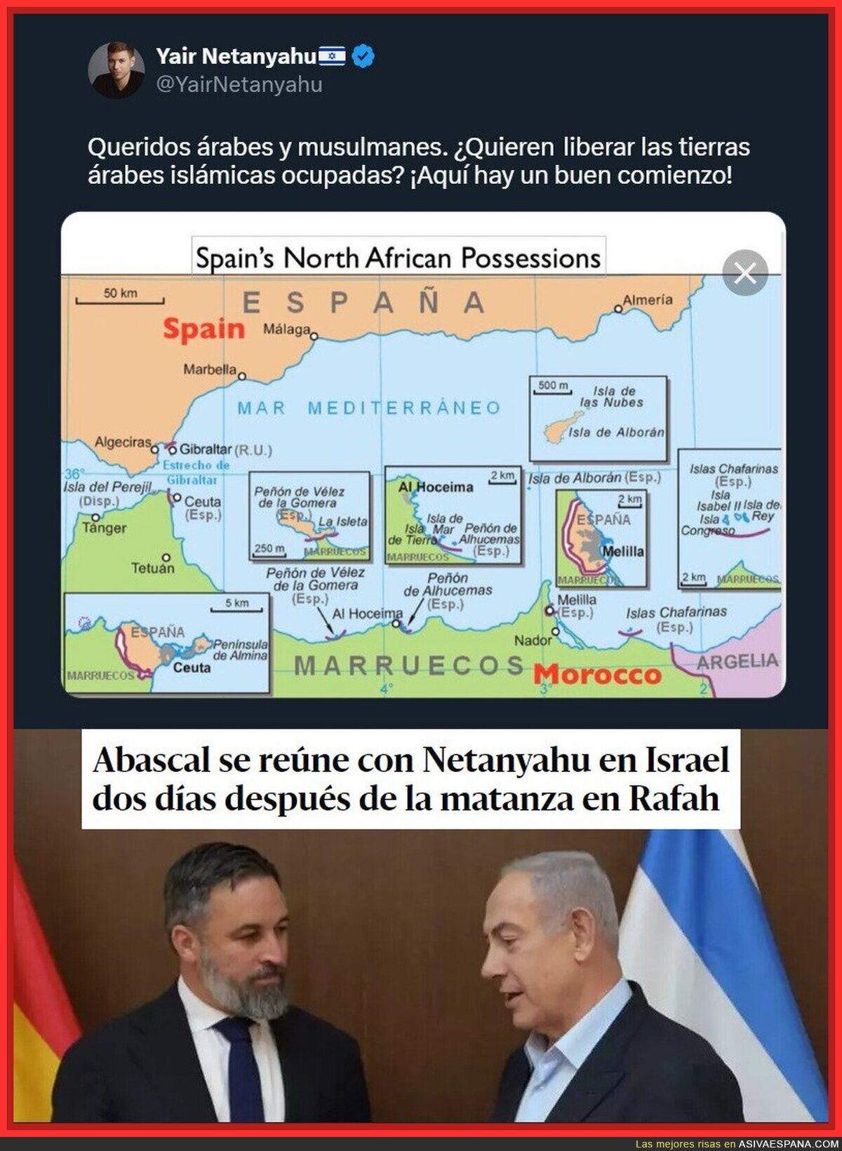 Abascal estará encantado con las declaraciones del hijo de Netanyahu