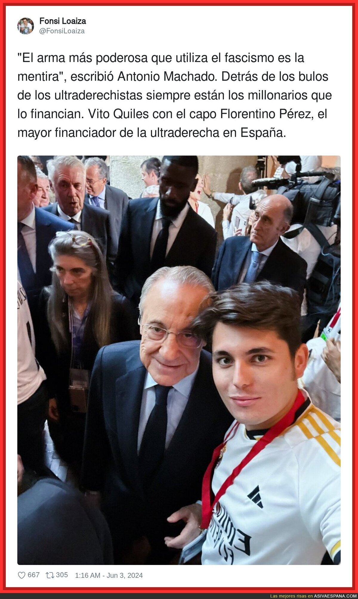 La simpatía de Florentino hacia Vito Quiles