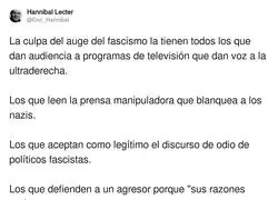 La culpa del auge del fascismo