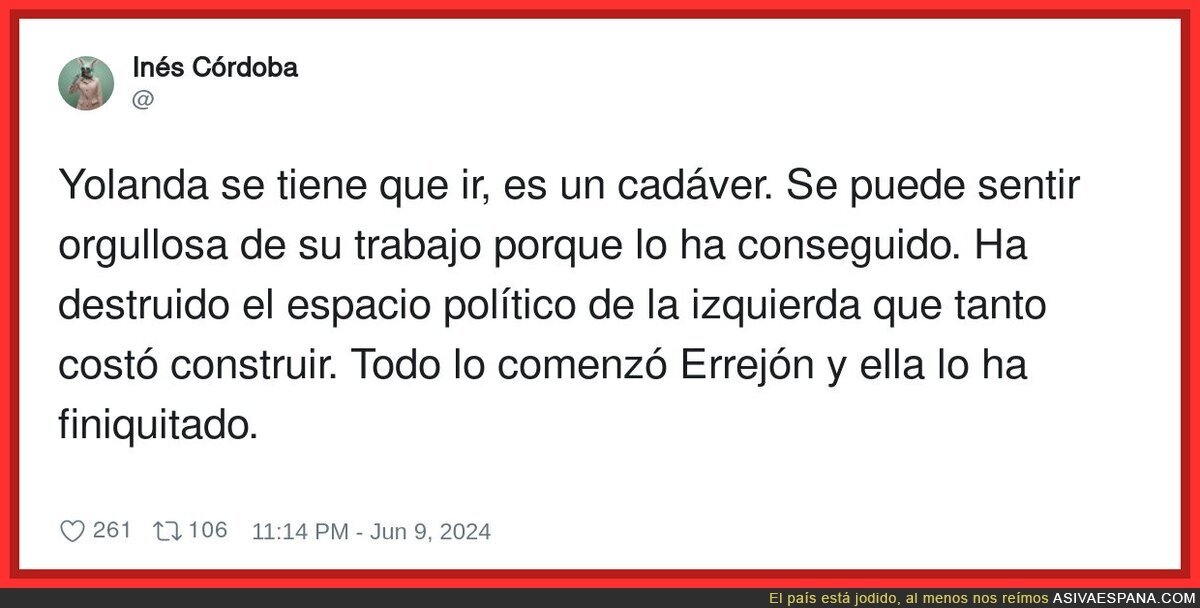 Yolanda Díaz ha destruído todo