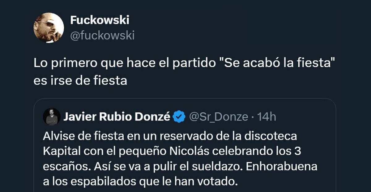 Coherencia desde el minuto 0 en Se acabó la fiesta