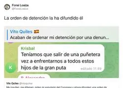 Vito Quiles difunde una orden de detención hacia él mismo