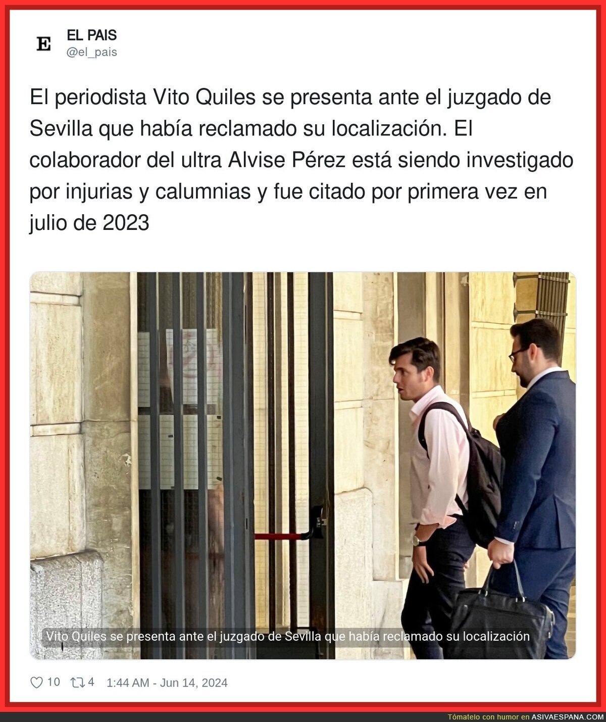 Vito Quiles entrando al juzgado de Sevilla