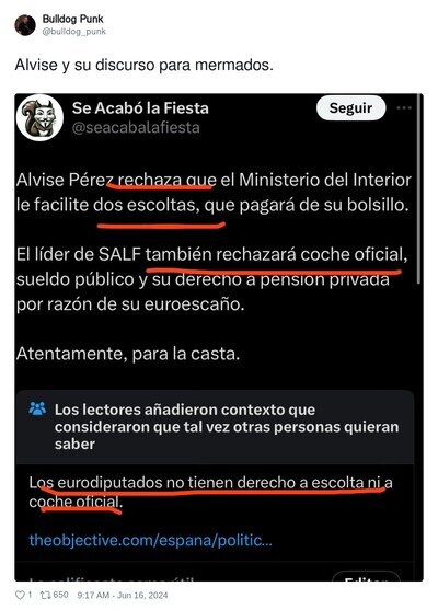 Las mentiras de Alvise Pérez y su partido político