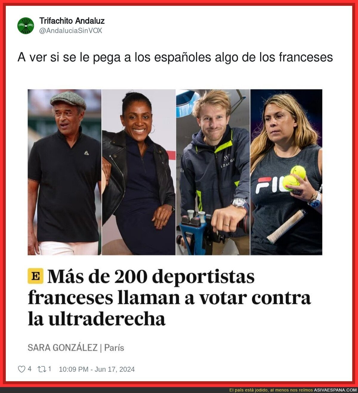 Los deportistas franceses dan un paso al frente