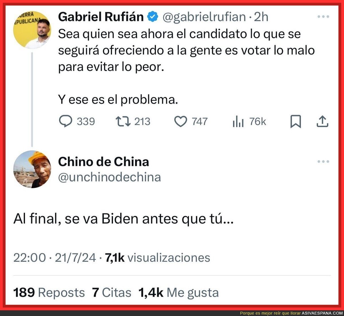 Todo el mundo se va antes que Gabriel Rufián