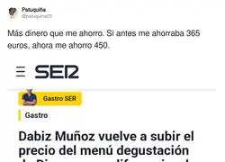 El nuevo precio de Diverxo de Dabiz Muñoz