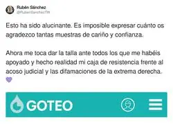 El apoyo a Rubén Sánchez para defenderse de los ataques de la ultraderecha